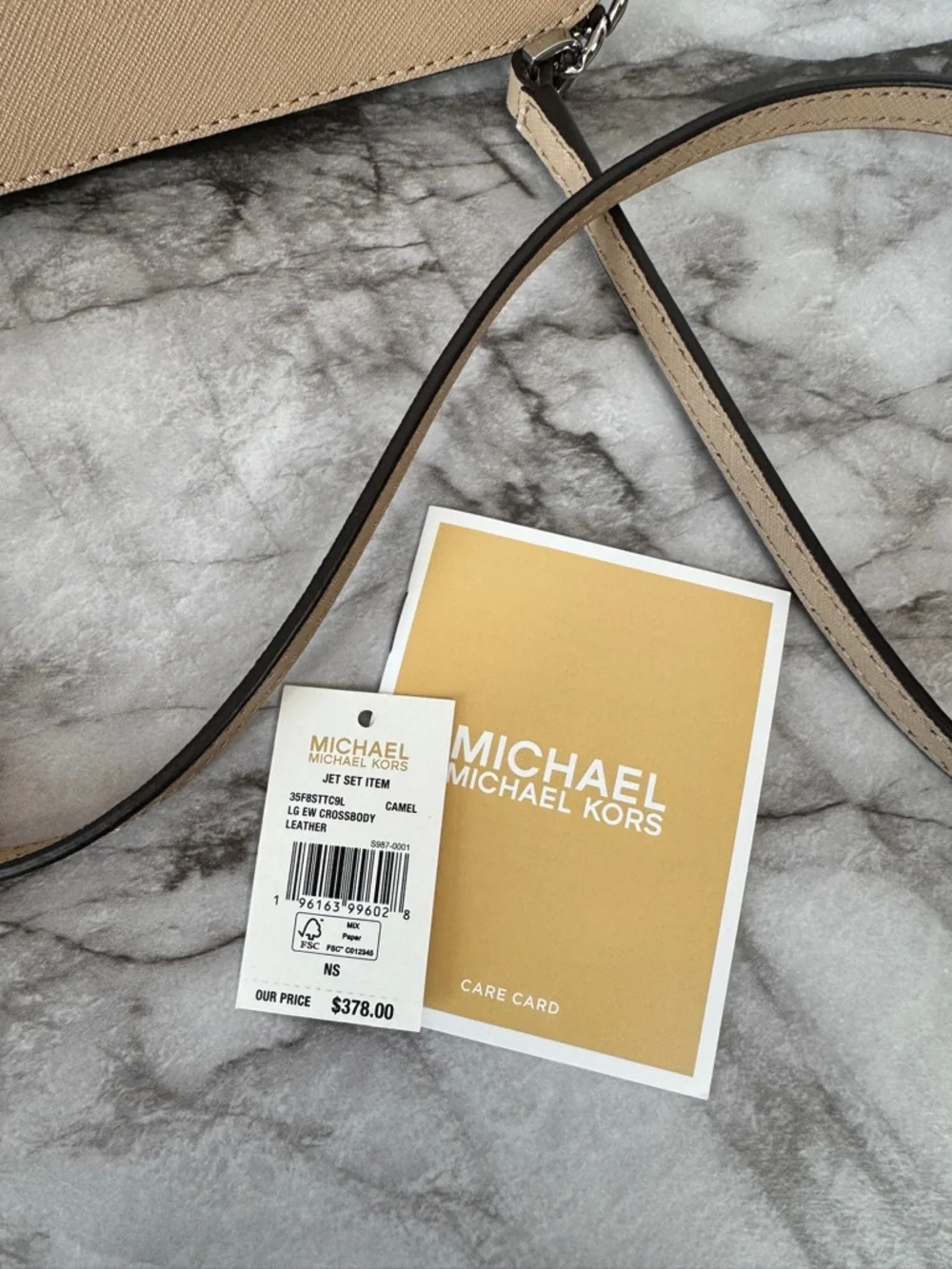 Michael Kors Jet Set Tan Leather Crossbody with Chain Strap - Picture 8 of 14